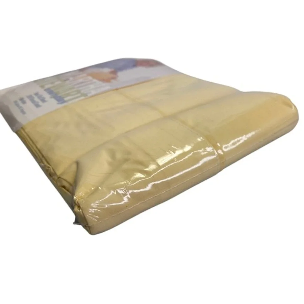 Martha Stewart Twin Flat Bed Sheet Yellow Cottagecore Cotton Blend Vtg New‎